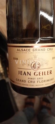 Vine Blanc sec Grand Cru Florimont Jean Geiler 2018 Frankrig Alsace Ikke specificeret AOC Grand Cru