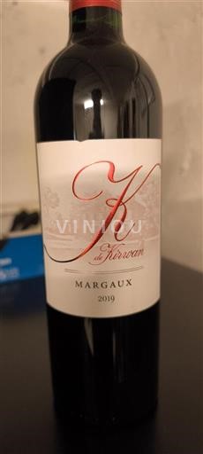 Bordeaux Margaux Château Kirwan K de Kirwan 2019