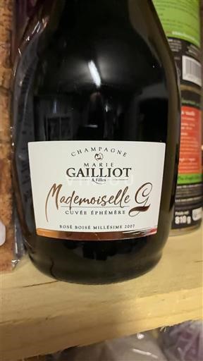 Champagne Marie Gailliot Mademoiselle G Ephémère 2007