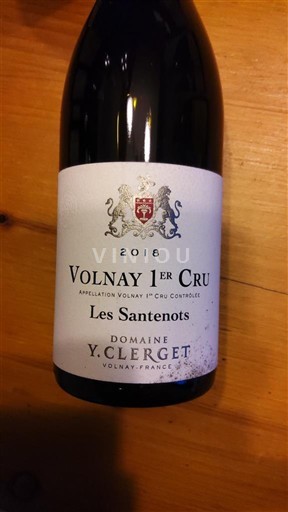 Borgoña Volnay Premier Cru Domaine Y. Clerget Les Santenots 2018