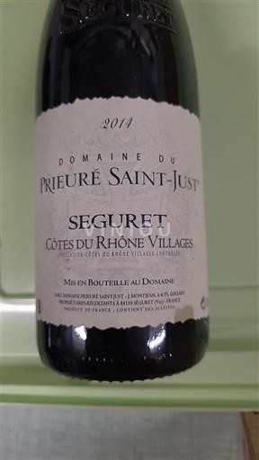 Rhônen laakso Côtes-du-rhône Prieuré Saint-Just 2014