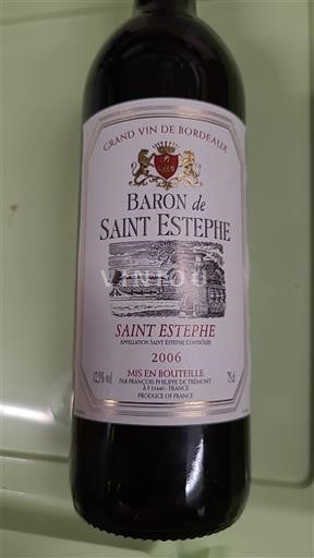 Bordeaux Saint-Estèphe Baron de Saint Estèphe 2006