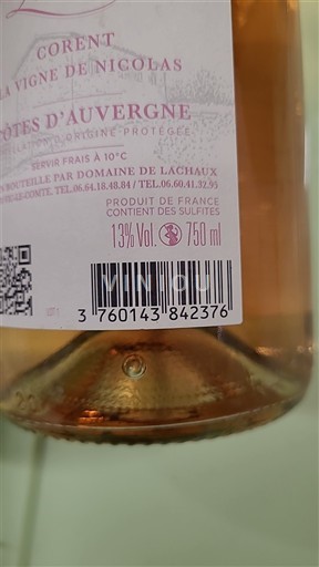 Valle della Loira Côtes-d'Auvergne Domaine Lachaux La Vigne de Nicolas 2024