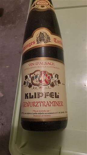 Alsacia Gewurztraminer Vendanges Tardives Klipfel 2007