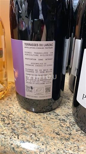 Wijnen Rouge sec Mas des Quernas 2023 Frankrijk Languedoc Terrasses du Larzac AOC