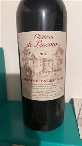 Rượu vang Rouge sec Château Lescours 2010 Pháp Bordeaux Saint-Émilion Grand Cru AOC