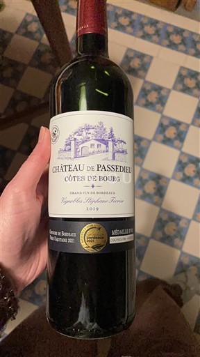 Bordéus Côtes-de-bourg Château Passedieu 2019