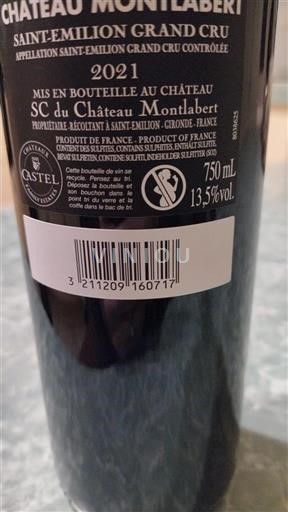Bordeaux Saint-Émilion Grand Cru Grand Cru Château Montlabert 2021