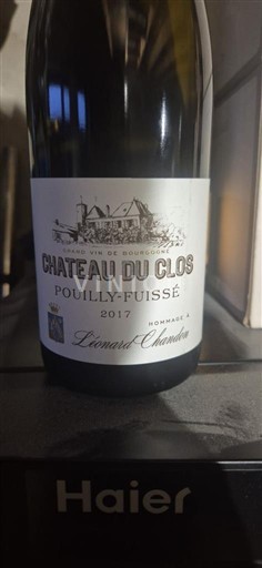 Borgoña Pouilly-fuissé Château Clos Burrier Pouilly Fuissé Hommage à Léonard Chandot 2017