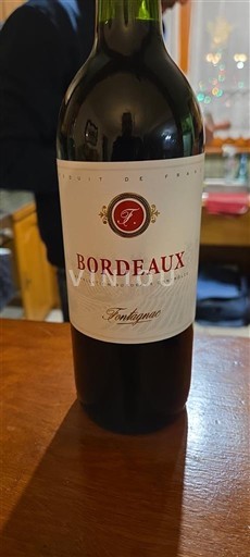 Wines Rouge sec Fontayne 2016 France Bordeaux AOC