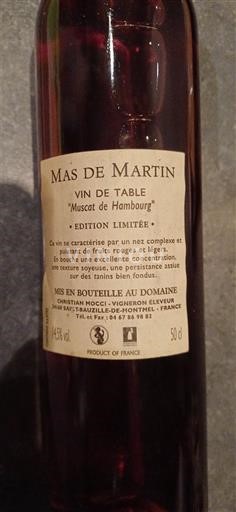 Vini Rosé sec Muscat de Hambourg Édition Limitée Mas de Martin Non millésimé Francia Linguadoca AOC