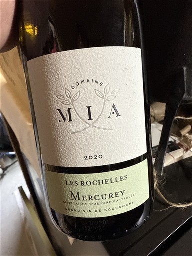 Borgoña Mercurey Domaine Mia Les Rochelles 2020