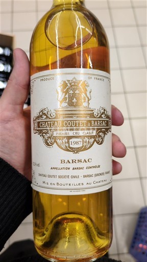 Bordeaux Barsac Premier Cru Classé Château Coutet à Barsac 1987