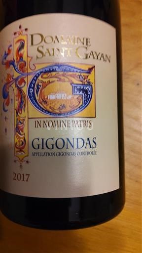Rhônen laakso Gigondas Domaine Saint Gayan In Nomine Patris 2017