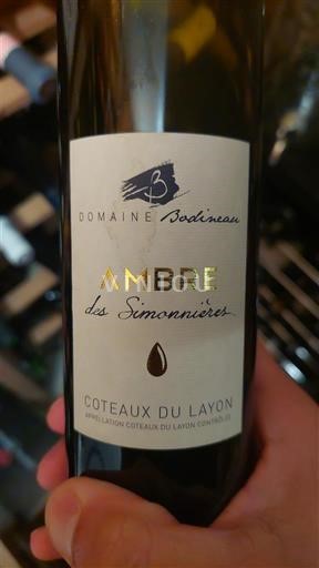 Wijnen Blanc moelleux Ambre des Simonnières Domaine Bodineau 2018 Frankrijk Loirevallei Coteaux du Layon AOC