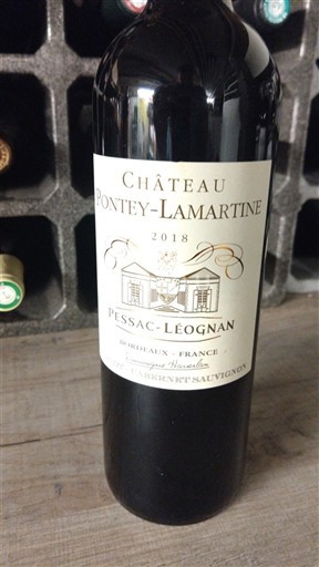 Bordoja Pessac-Léognan Château Pontey-Lamartine 2018