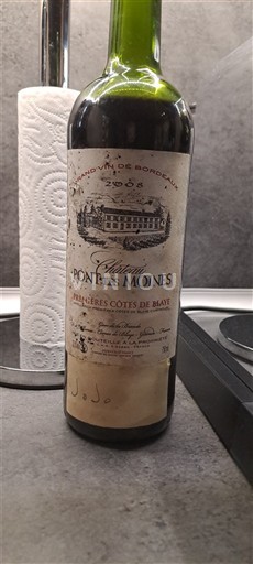 Vinos Rouge sec Château Pontes Moines 2008 Francia Burdeos No especificado AOC