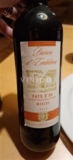 Languedoc ja Roussillon Pays d'Oc Baron d'Emblème 2013