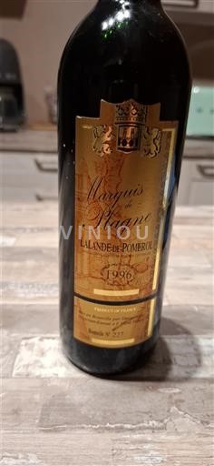 Burdeos Lalande-de-Pomerol Marquis de Plagne 1996