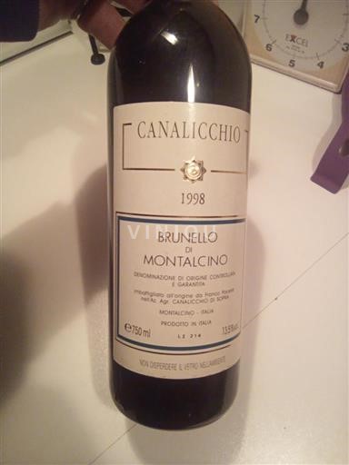 Toscana Brunello di Montalcino Canalicchio 1998
