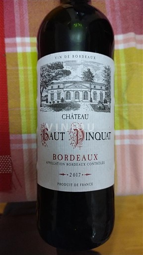 Bordéus Château Haut Pinquat 2017