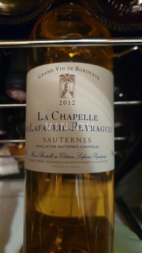 Bordeaux Sauternes Château Lafaurie-Peyraguey La Chapelle de Lafaurie-Peyraguey 2012