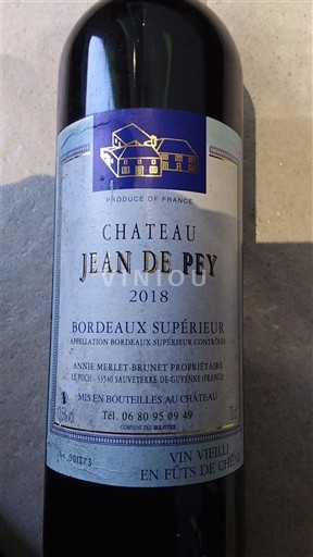 Bordeaux Bordeaux Supérieur Château Jean de Pey 2018