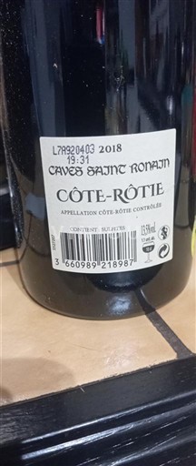 Rhône Valley Côte-Rôtie Caves Saint Romain 2018