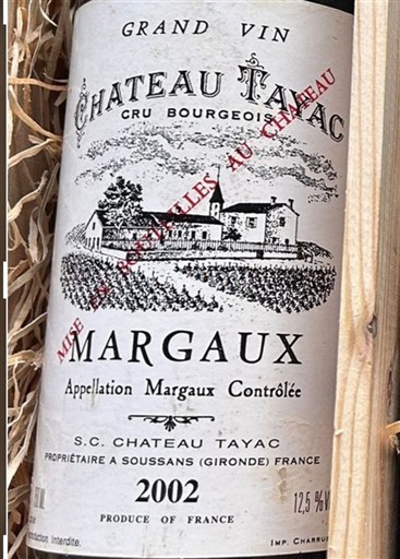 Bordeaux Margaux Château Tayac 2002