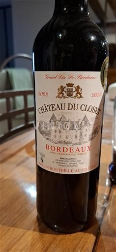 Bordeaux Château Closot 2022
