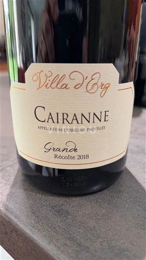 Rona dolina Cairanne Villa Erg Grande 2018