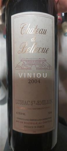 Bordeaux Lussac-saint-émilion Château Bellevue 2004