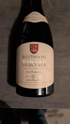 Burgundsko Mercurey Roux Père & Fils Les Marnions 2022