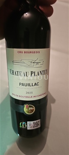 Bordeaux Pauillac Cru Bourgeois Château Plantey 2021