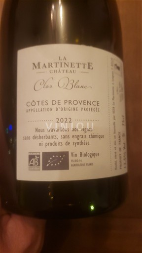 Provence Côtes-de-Provence La Martinette Clos Blanc 2022