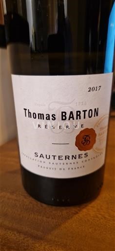 Bordeaux Sauternes Thomas Barton Réserve 2017