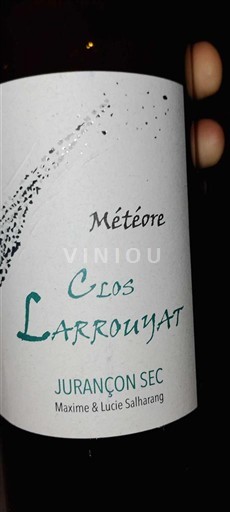 Lounais-Ranska Jurançon Clos Larrouyat Météore 2018