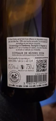 Linguadoca e Rossiglione Coteaux di Béziers Alma Cersius Il Vino Erotico 2024