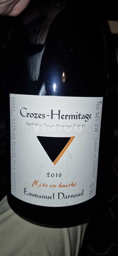 Rhône-dalen Crozes-Hermitage Domaine Emmanuel Darnaud Mise en bouche 2016