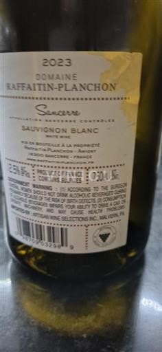 Loiredalen Sancerre Domaine Raffaitin-Planchon 2023