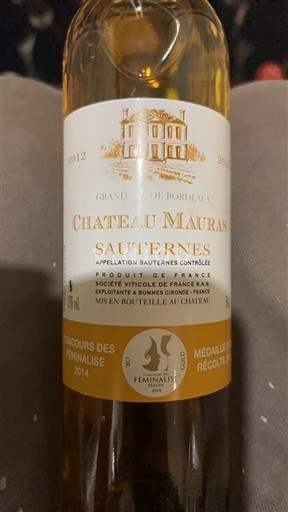 Bordeaux Sauternes Château Mauras 2012