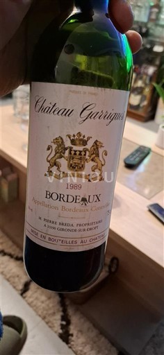 Bordéus Château Garrigues 1989