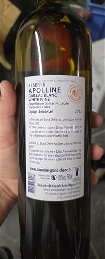 Tây Nam Gaillac Domaine Grand Chêne Réserve Apolline 2022