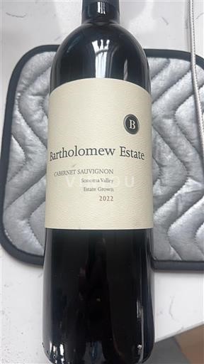 Vùng trồng nho được cấp phép California Thung lũng Sonoma Bartholomew Estate Cabernet Sauvignon 2022