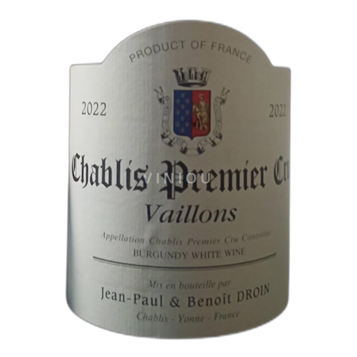 Bourgondië Chablis Premier Cru Jean-Paul & Benoît Droin Vaillons 2022