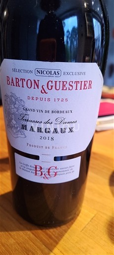Bordeaux Margaux Barton & Guestier Grasses des Dames 2018