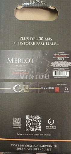 Neuchâtel Neuchâtel DOP Château Cave du Château d'Auvernier Brassins Sélection Privée 2023