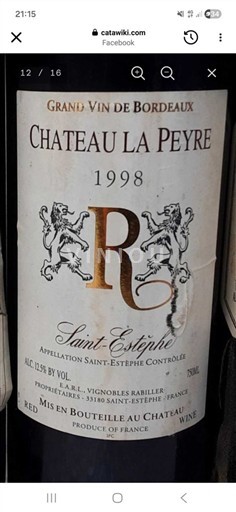 Burdeos Saint-Estèphe Château La Peyre 1998