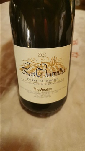 Rhônen laakso Côtes-du-rhône Père Anselme Les Charmilles 2022