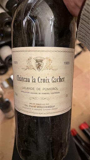 Vina Rouge sec Château La Croix Gachet 1989 Francija Bordeaux Lalande-de-Pomerol AOC